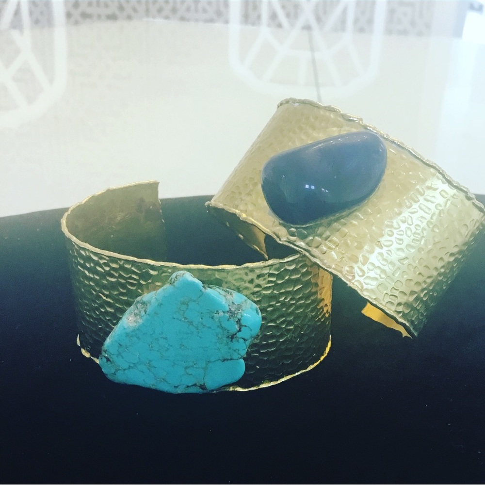 Exotic brass cuffs - Ruby & Jade New designer